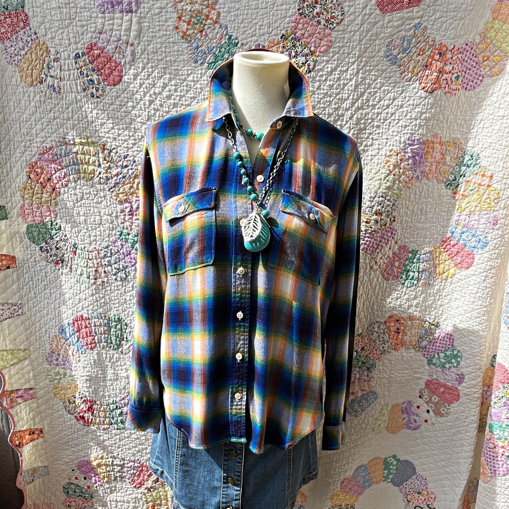 Gap x Pendleton Multicolor Southwest Plaid Flannel Button-Up Shirt Relaxed Fit S